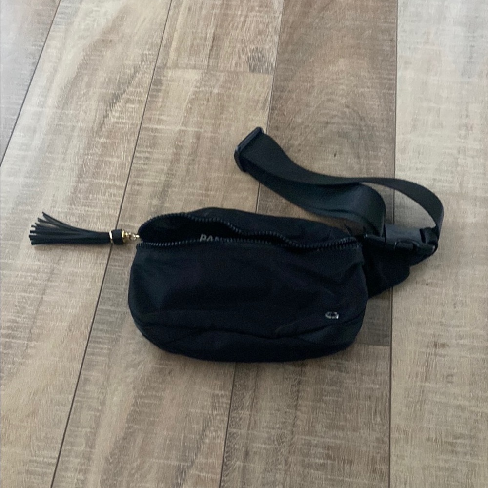 Black Belt Bag with Tassel